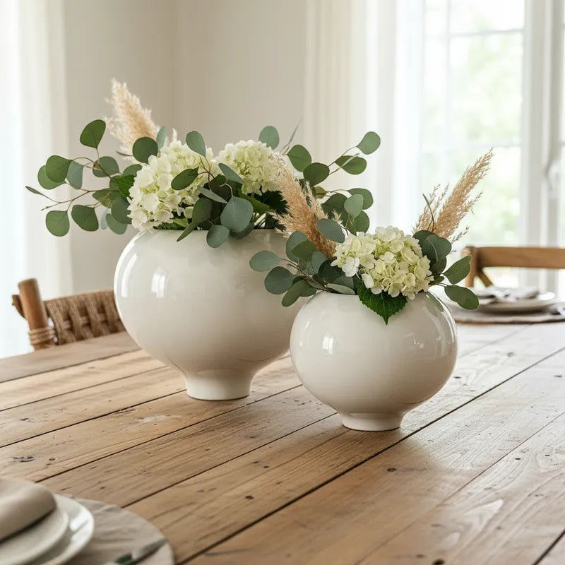 Base Centro de Mesa Cerámica Esmaltada - Diseño Rústico Elegante Centro de mesa Frank Home Chile