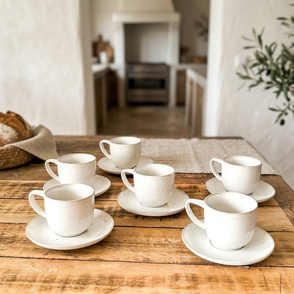 Set 6 Tazas con Platillo Cerámica 60ml Set Tazas Frank Home Chile