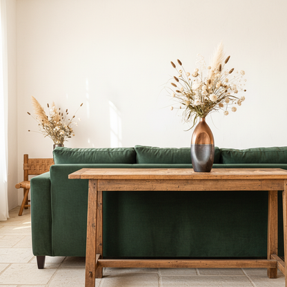Jarrón Metálico Bronce Azulado 34.5cm Diseño Contemporáneo | Frank Home Florero Frank Home Chile