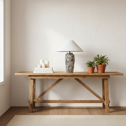 Lampara de Mesa Cerámica Texturada Lampara de mesa Frank Home Chile
