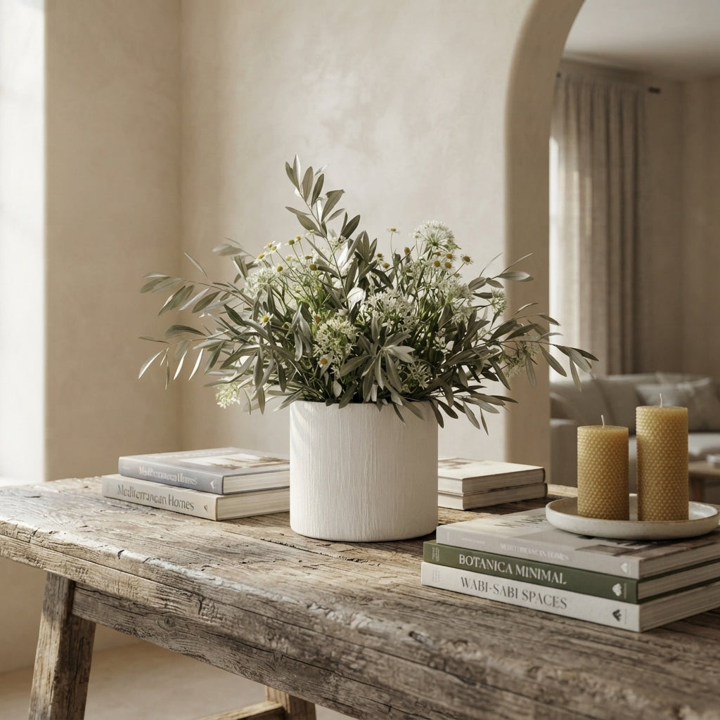 Jarrón Cilíndrico Cerámica Texturada Blanco 15 y 9 cm - Diseño Minimalista Florero Frank Home Chile