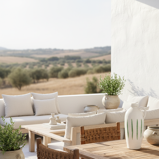 Jarrón Cerámica Blanca Rústica Esmaltada 37cm Jarrón Frank Home Chile