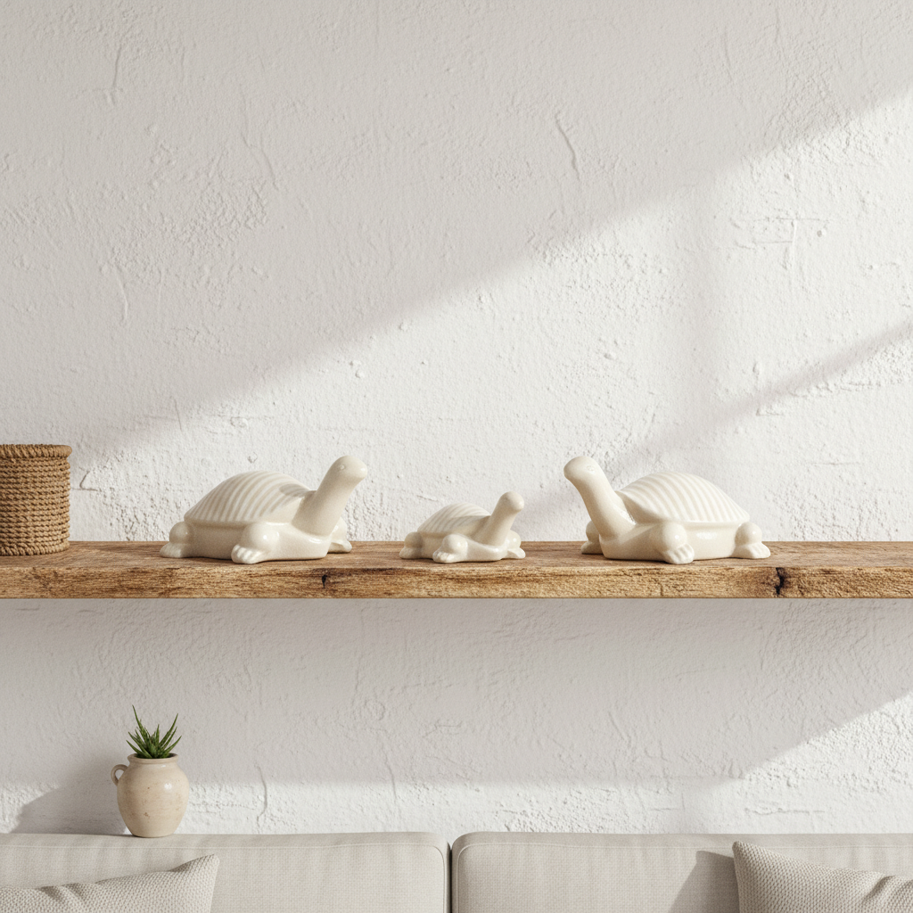 Set 3 Tortugas Cerámica Esmaltada - Adorno Decorativo | Frank Home Adorno Frank Home Chile