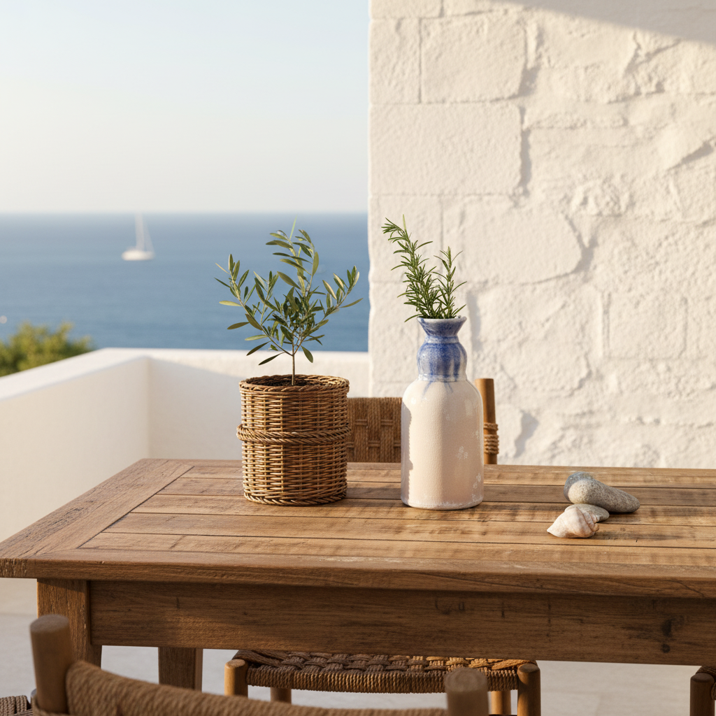 Florero Cerámica Esmaltada Degradado Celeste Blanco Florero Frank Home Chile