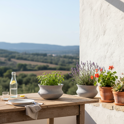 Porta Macetero Cerámica Textura Rústica 21 cm Porta Macetero Frank Home Chile