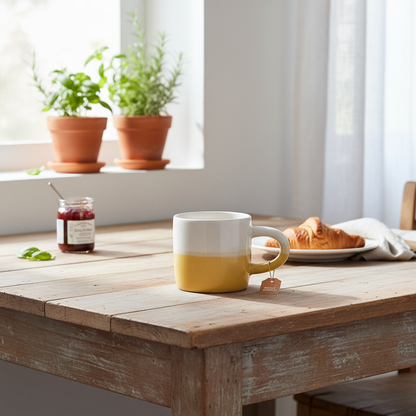 Tazón Cerámica Bicolor 300ml - Diseño Artesanal Rústico Tazon Frank Home Chile