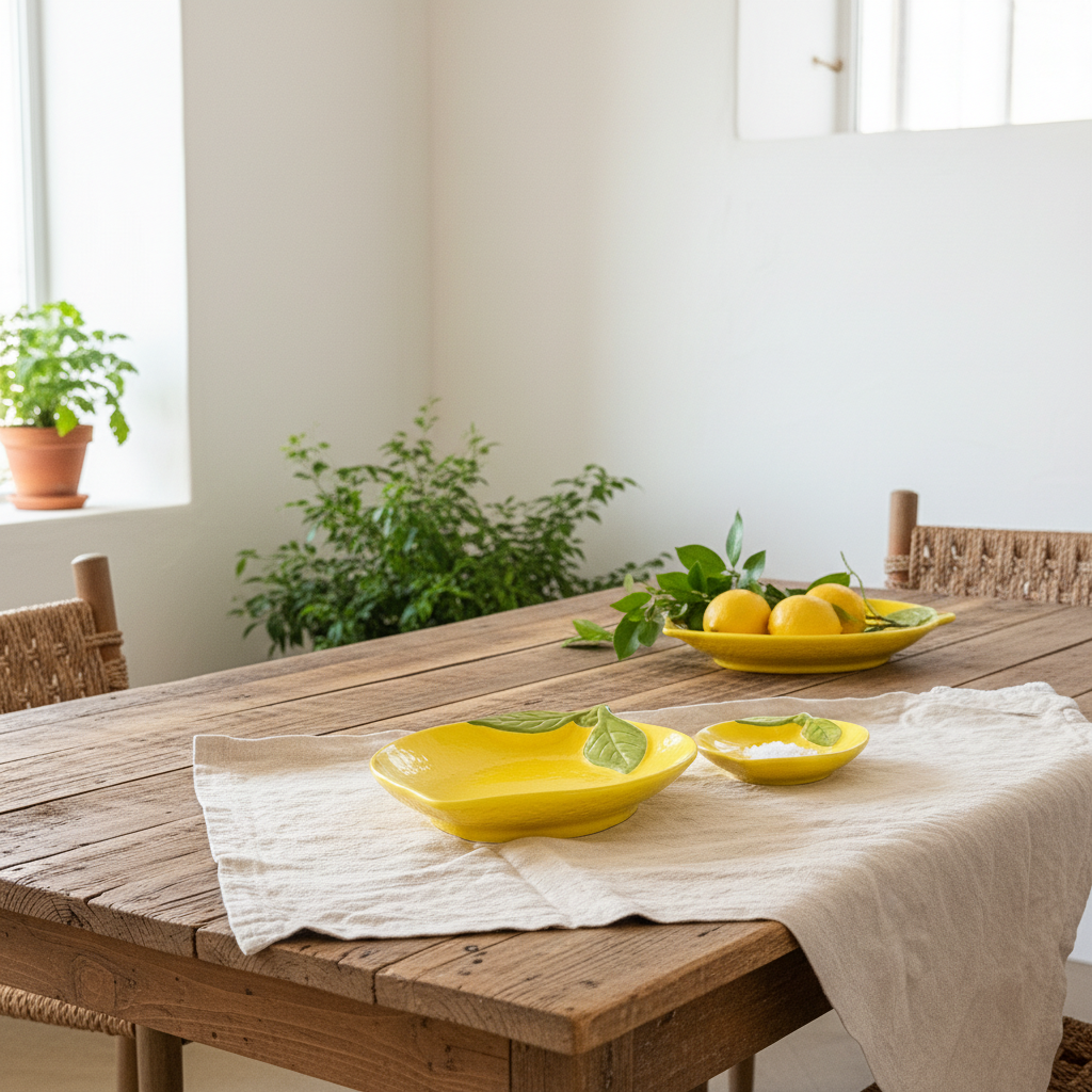 Platillo Cerámica Limón - Diseño Fresco 2 Tamaños Plato Frank Home Chile