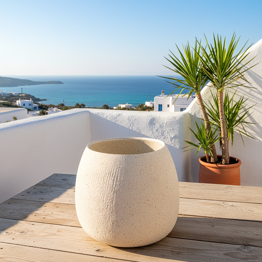Porta Macetero Cerámica Rústica 20cm - Acabado Artesanal Porta Macetero Frank Home Chile