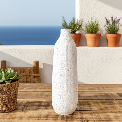 Florero Cerámica Texturada Botella Interior Azul Florero Frank Home Chile