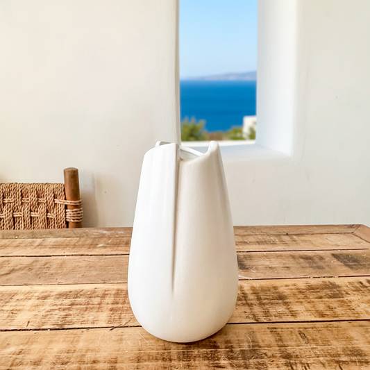 Florero Cerámica Blanco 20cm Artesanal | Frank Home Florero Frank Home Chile