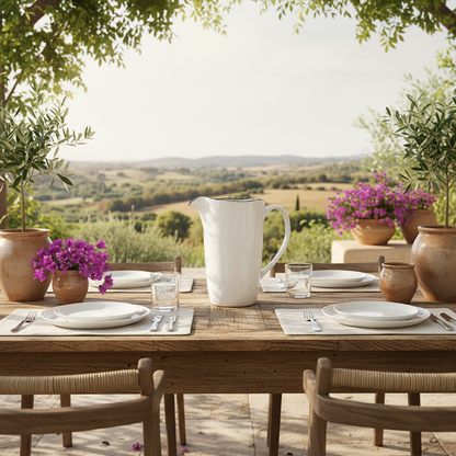 Jarra Cerámica Blanca Borde Negro 1.8L - Diseño Minimalista Jarra Frank Home Chile