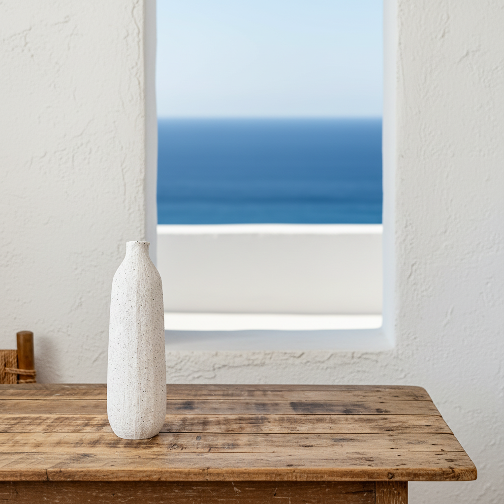 Florero Cerámica Texturada Botella Interior Azul Florero Frank Home Chile