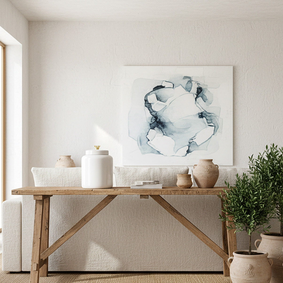 Ánfora Cerámica Esmaltada Blanca Tapa con Corona Anfora Frank Home Chile