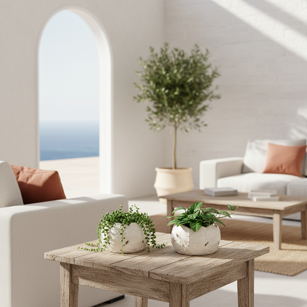 Porta Macetero Cerámica Flores - Diseño Artesanal Decorativo Porta Macetero Frank Home Chile