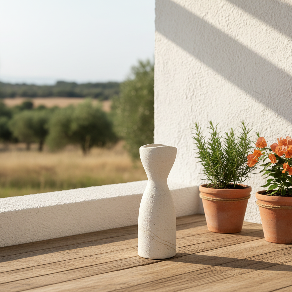 Porta Vela Cerámica Texturada 2 Tamaños - Diseño Artesanal Azul 19 cm Porta Vela Frank Home Chile