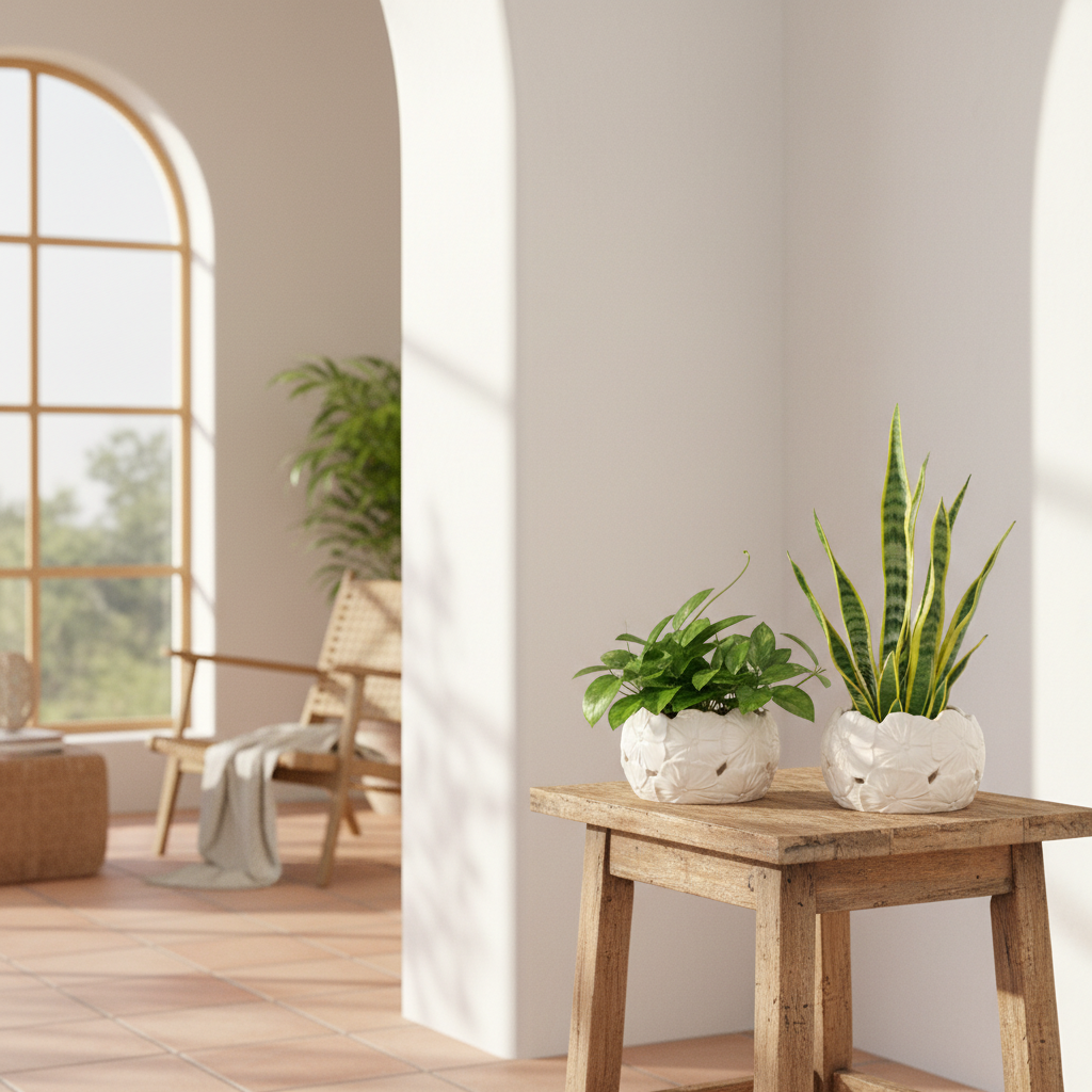 Porta Macetero Cerámica Flores - Diseño Artesanal Decorativo Porta Macetero Frank Home Chile