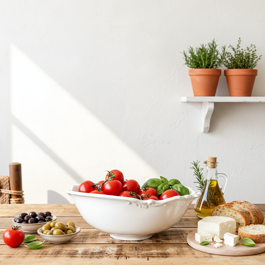 Fuente Ensaladera Provenzal - Diseño Artesanal Cerámica Fuente Frank Home Chile