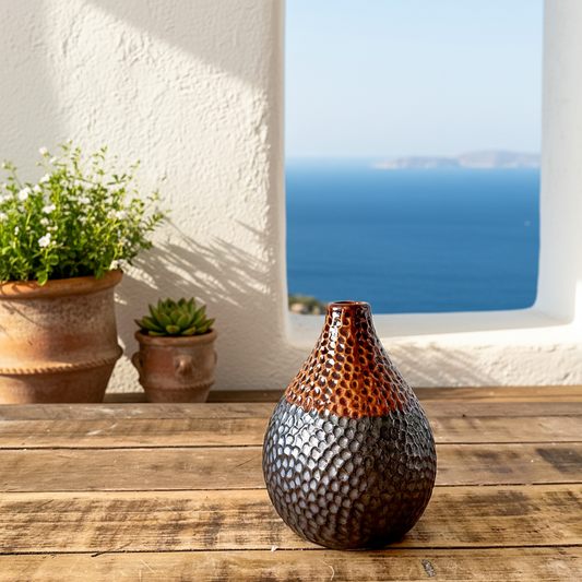 Florero Metálico Bicolor 11cm Diseño Contemporáneo | Frank Home Florero Frank Home Chile