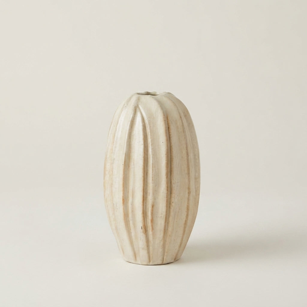Florero Cerámica Esmaltada Relieve 30 cm
