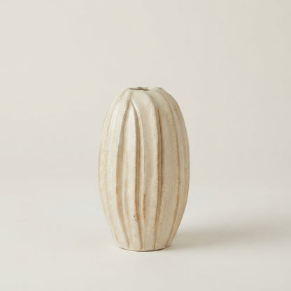 Florero Cerámica Esmaltada Relieve 30 cm