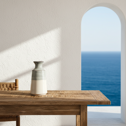 Florero Cerámica Esmaltada Bicolor 30cm Artesanal | Frank Home Florero Frank Home Chile