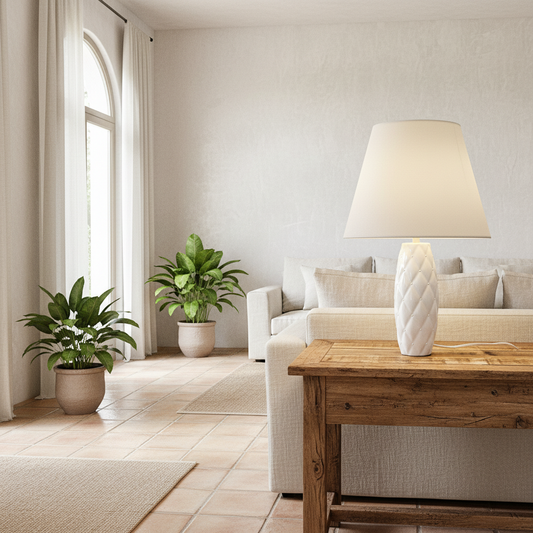 Lámpara de Mesa Cerámica Esmaltada Capitoné Lampara de mesa Frank Home Chile