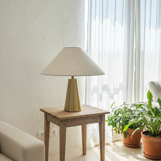 Lámpara de Mesa Dorada Moderna - Diseño Minimalista Elegante Lampara de mesa Frank Home Chile