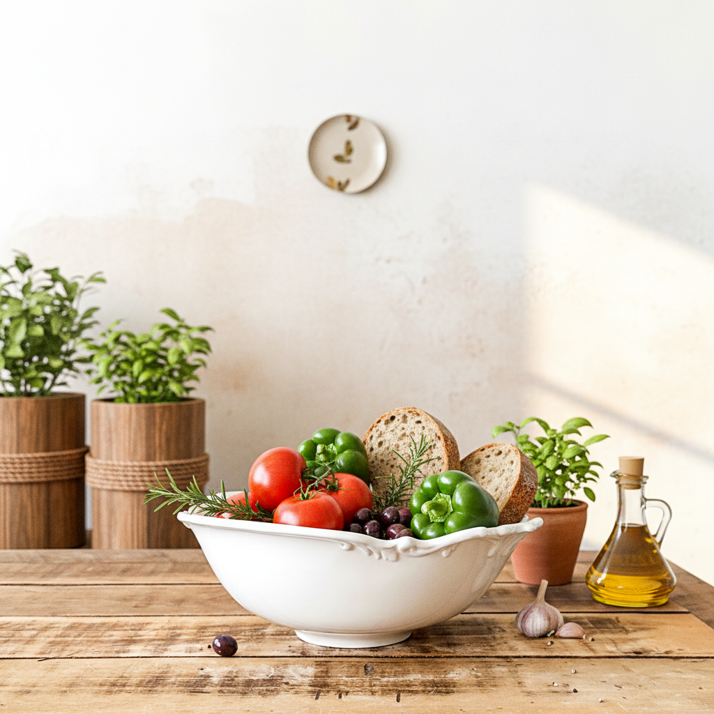 Fuente Ensaladera Provenzal - Diseño Artesanal Cerámica Fuente Frank Home Chile