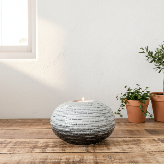 Porta Vela Cerámica Esmaltada Degradé Porta Velas Frank Home Chile
