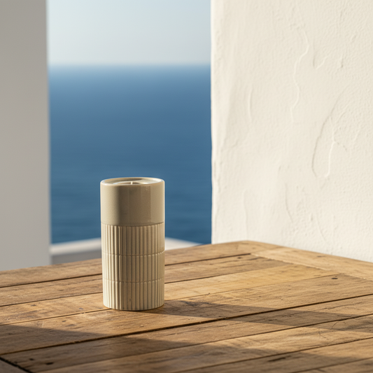 Porta Vela Cerámica Esmaltada 20.5cm Artesanal | Frank Home Porta Vela Frank Home Chile