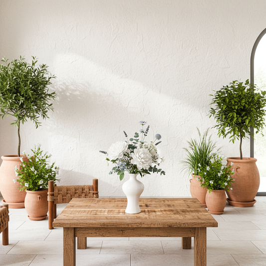 Florero Cerámica Esmaltada Blanco 18cm | Frank Home Florero Frank Home Chile