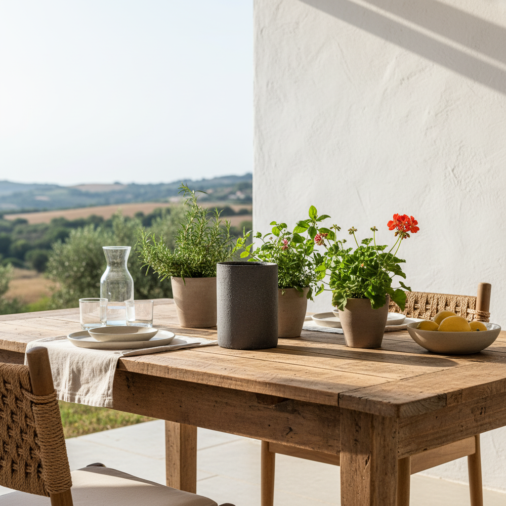 Macetero Cerámica Rústica Grafito 15.5cm Macetero Frank Home Chile