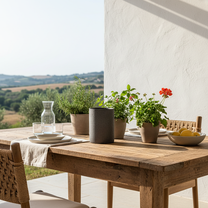 Macetero Cerámica Rústica Grafito 15.5cm Macetero Frank Home Chile