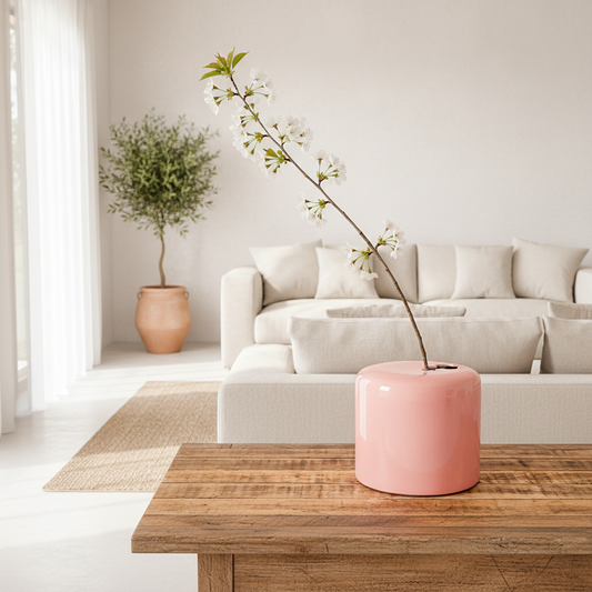 Florero Cilíndrico Decorativo Rosa Florero Frank Home Chile