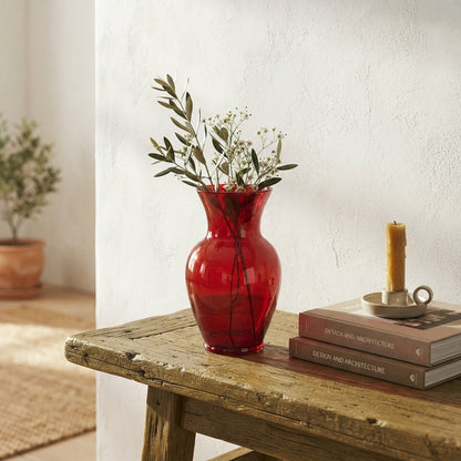 Florero Vidrio Rojo 27 cm