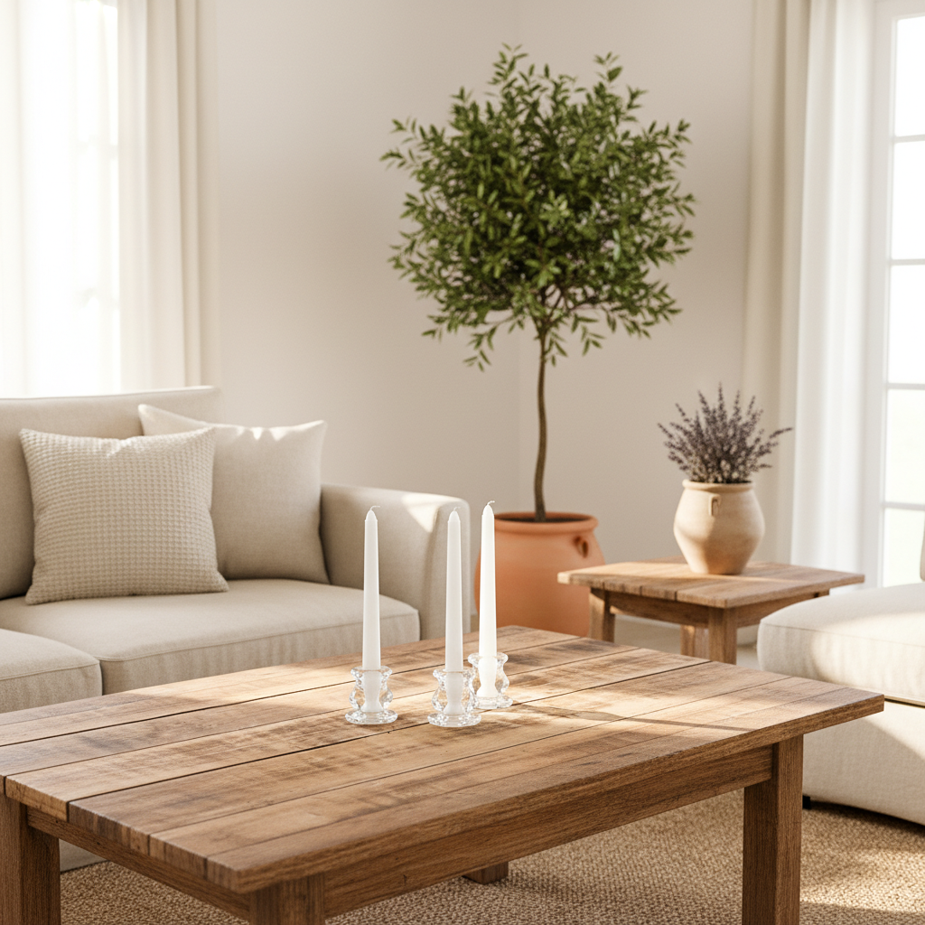 Set 3 Porta Vela Vidrio - Diseño Minimalista Decorativo Porta Vela Frank Home Chile