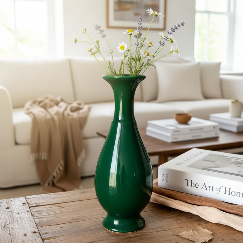 Florero Cerámica Esmaltada Forma Anfora Clásica Florero Frank Home Chile