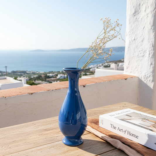 Florero cerámica Anfora Azul Florero Frank Home Chile