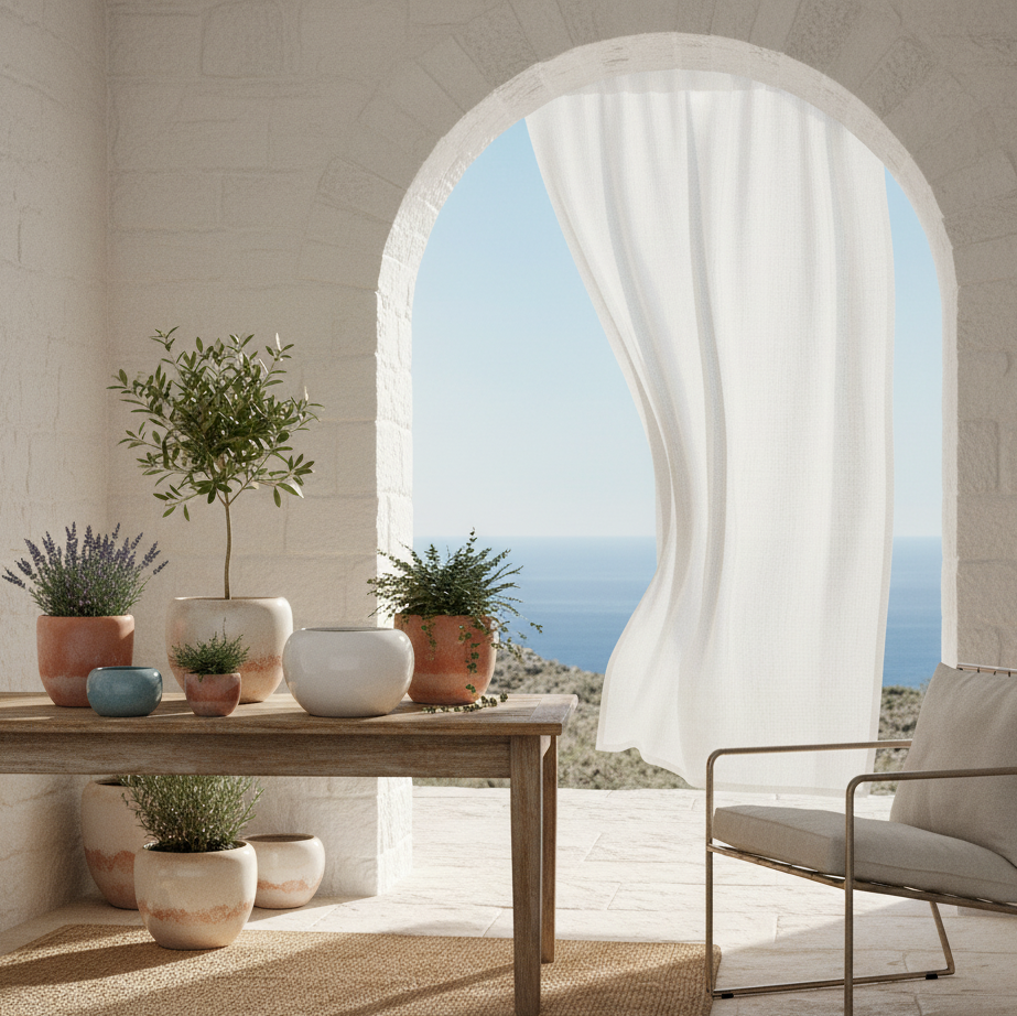 Florero Centro de Mesa Redondo Cerámica Esmaltada Blanco 18cm Florero Frank Home Chile