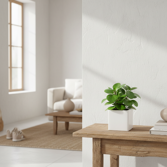 Porta Macetero Cerámica Blanca Esmaltada Porta Macetero Frank Home Chile