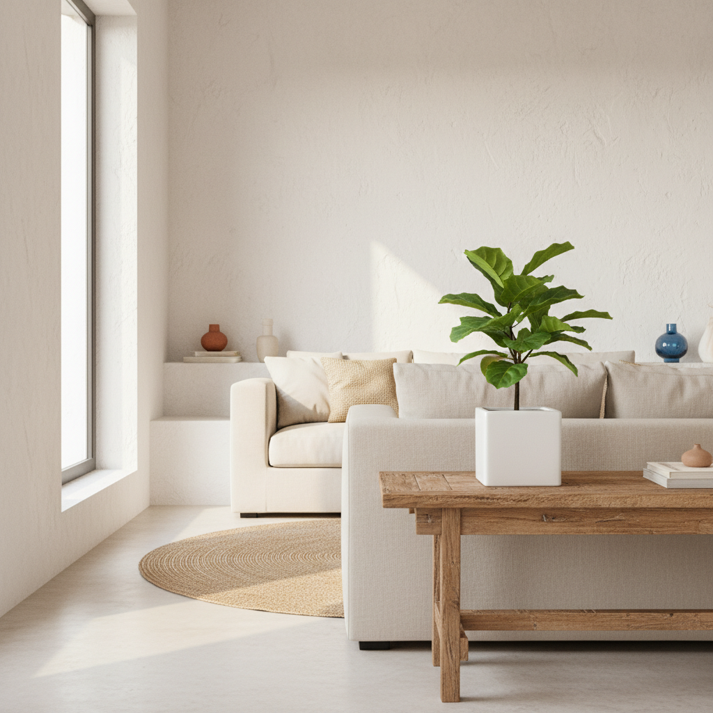 Porta Macetero Cerámica Blanca Esmaltada Porta Macetero Frank Home Chile