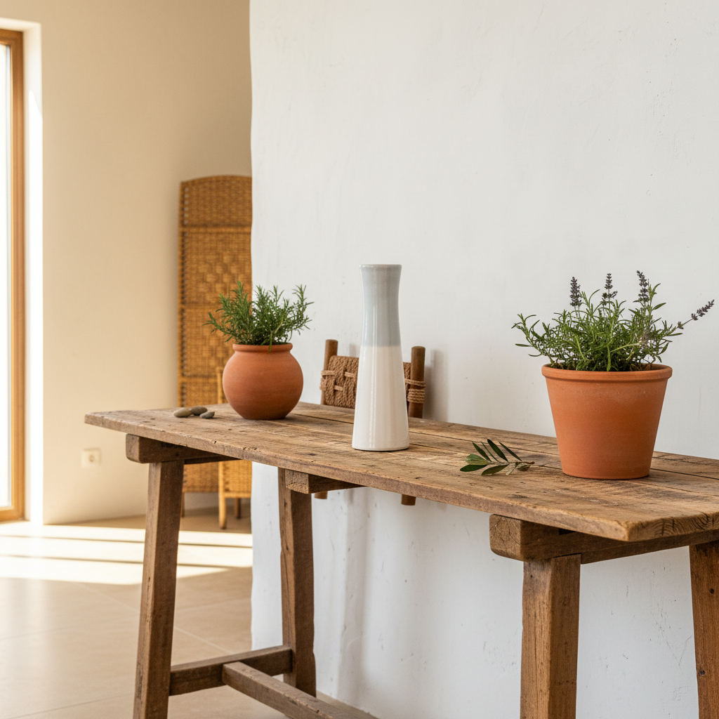 Florero Bicolor Cerámica Esmaltada Celeste y Blanco - Diseño Moderno Florero Frank Home Chile