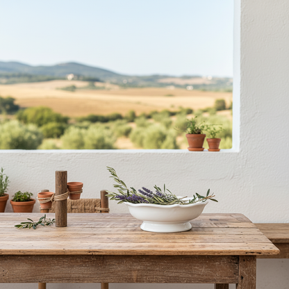 Frutera Cerámica Esmaltada Blanca Provenzal 26cm Frutera Frank Home Chile