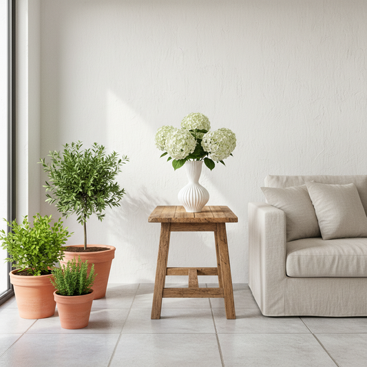 Florero Cerámica Blanca Acanalado Florero Frank Home Chile