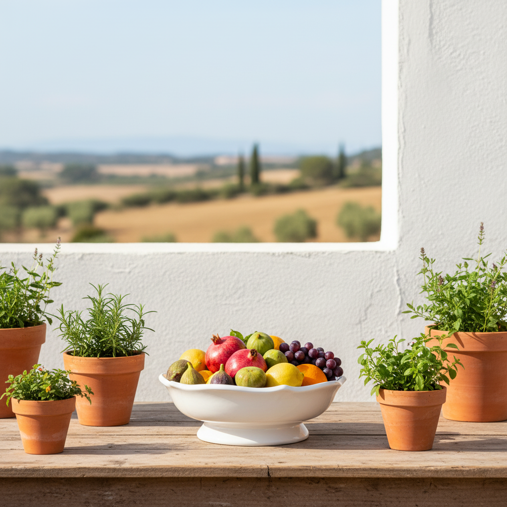 Frutera Cerámica Esmaltada Blanca Provenzal 26cm Frutera Frank Home Chile