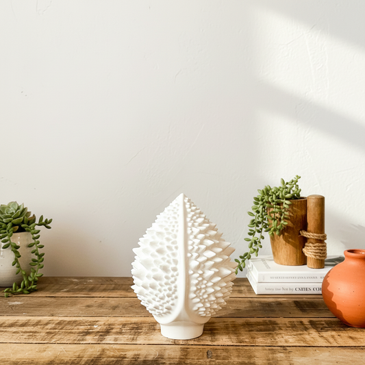 Adorno Piña Cerámica Blanco y Dorado 20cm - Estilo Siciliano Blanco Adorno Frank Home Chile