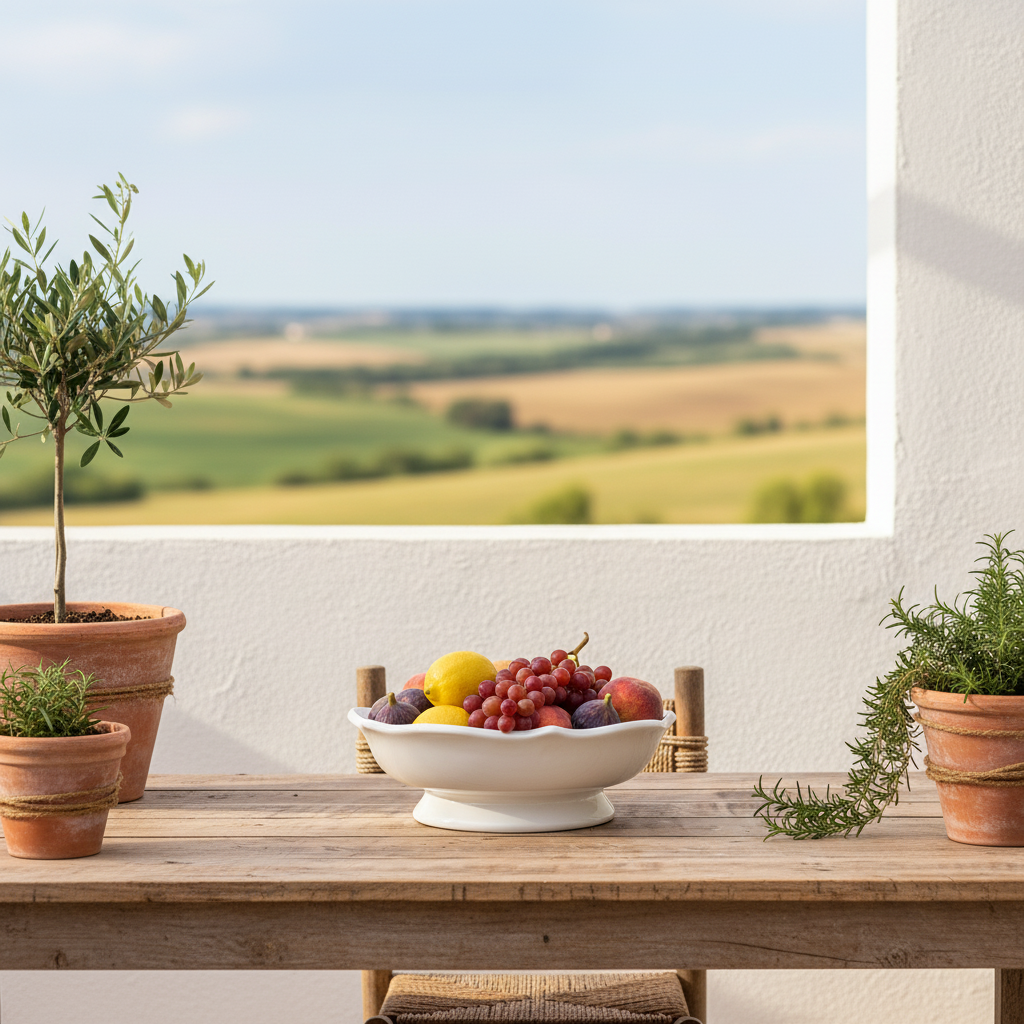 Frutera Cerámica Esmaltada Blanca Provenzal 26cm Frutera Frank Home Chile