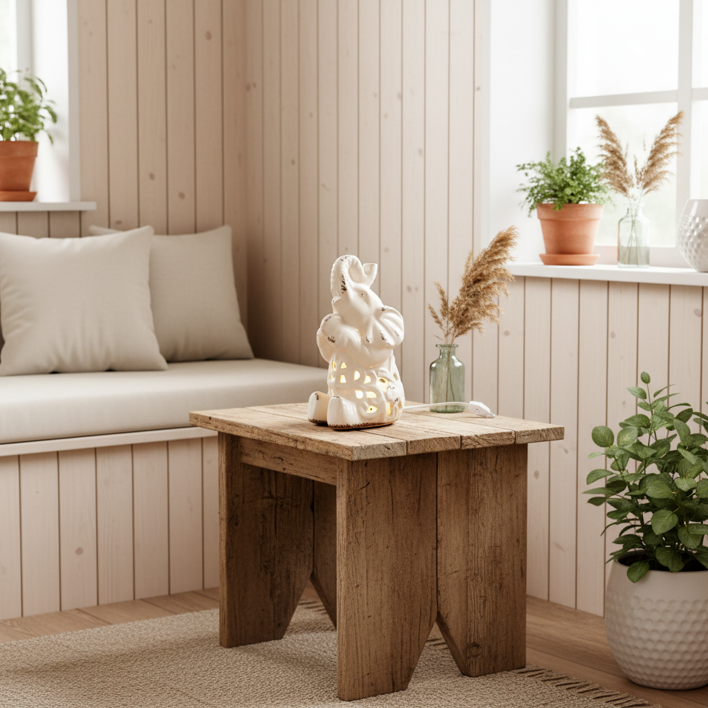 Lámpara de Mesa Cerámica Esmaltada Elefante Lampara de mesa Frank Home Chile