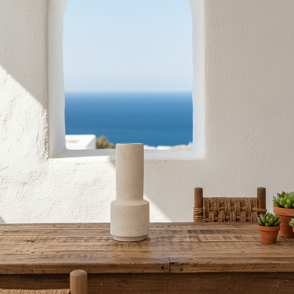 Florero Botella Cerámica Texturada 32.5cm Artesanal | Frank Home Decoración Frank Home Chile