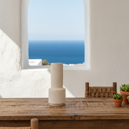 Florero Botella Cerámica Texturada 32.5cm Artesanal | Frank Home Decoración Frank Home Chile
